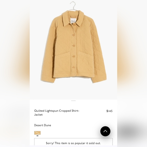 MADEWELL Desert Dune Tan Quilted Lightspun Cotton Cropped Jacket - Picture 5 of 16